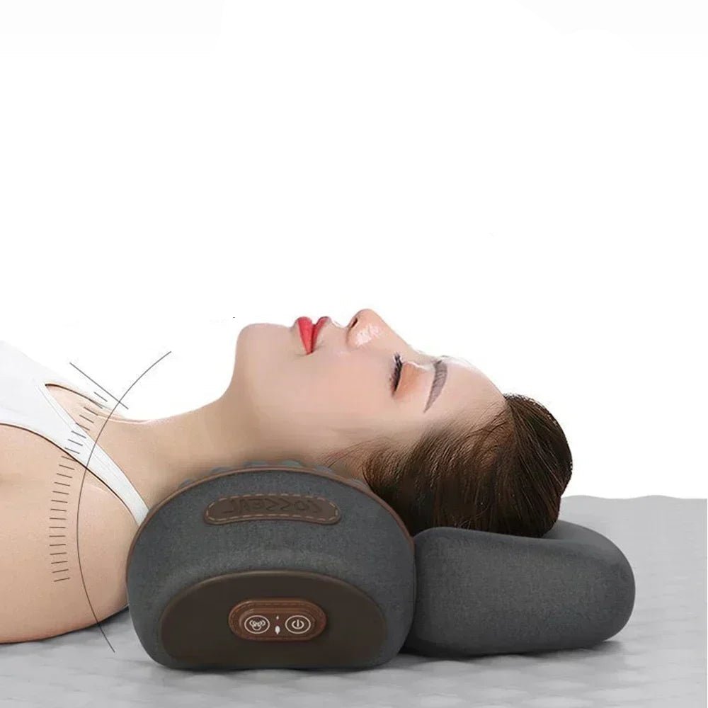 Massager Cervical Pillow Hot Compress Vibration Massage Neck Traction Relax Sleeping Pillow Spine Support Normal