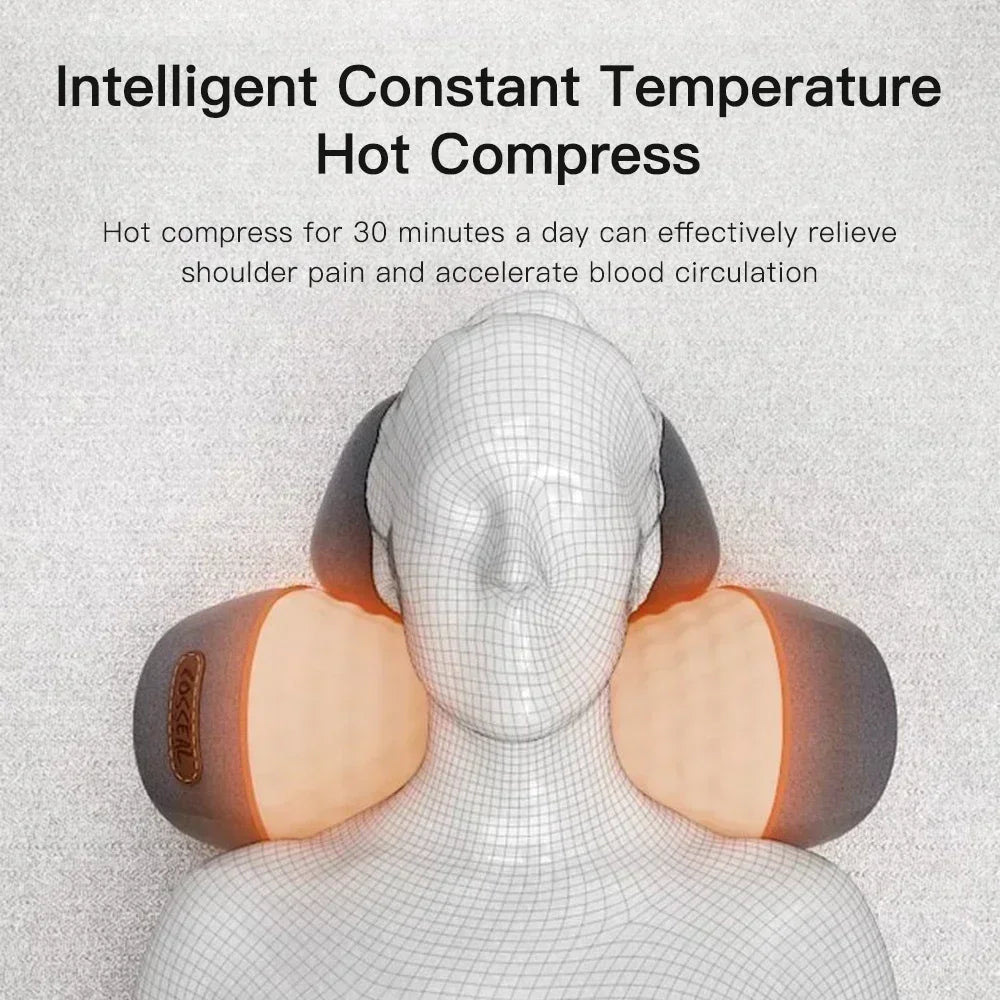 Massager Cervical Pillow Hot Compress Vibration Massage Neck Traction Relax Sleeping Pillow Spine Support Normal