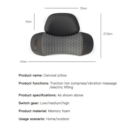 Massager Cervical Pillow Hot Compress Vibration Massage Neck Traction Relax Sleeping Pillow Spine Support Normal